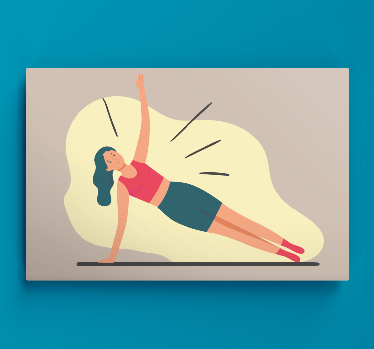 Sports canvas art of fitness pose - TenStickers