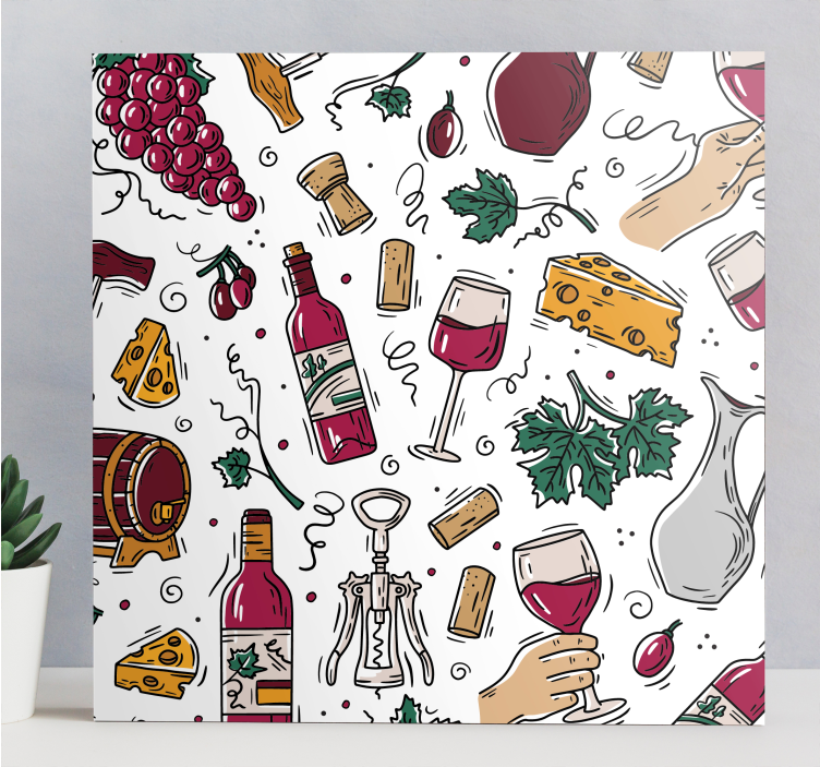 Sports canvas art wine tasting experience - TenStickers