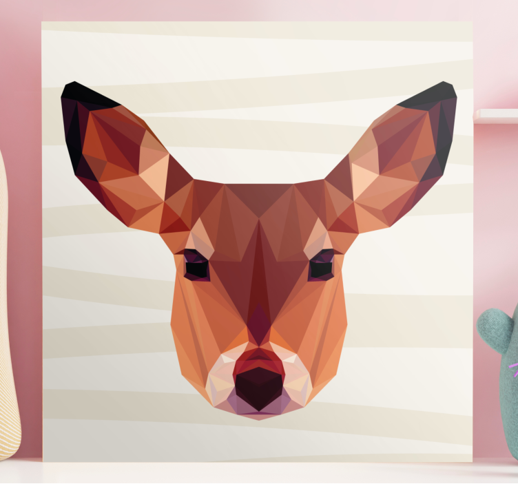 Stag canvas geometric deer head artwork - TenStickers