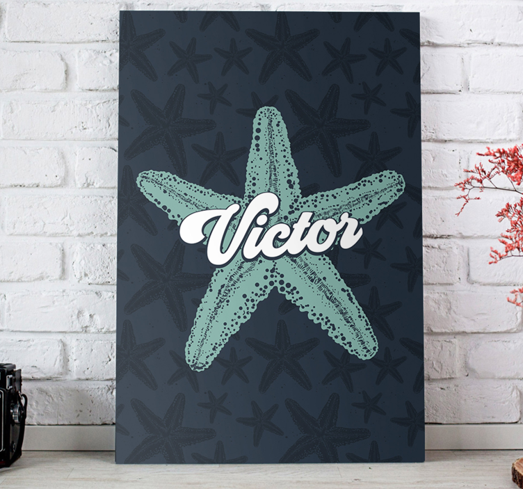 Starfish bluetones personalised canvas - TenStickers