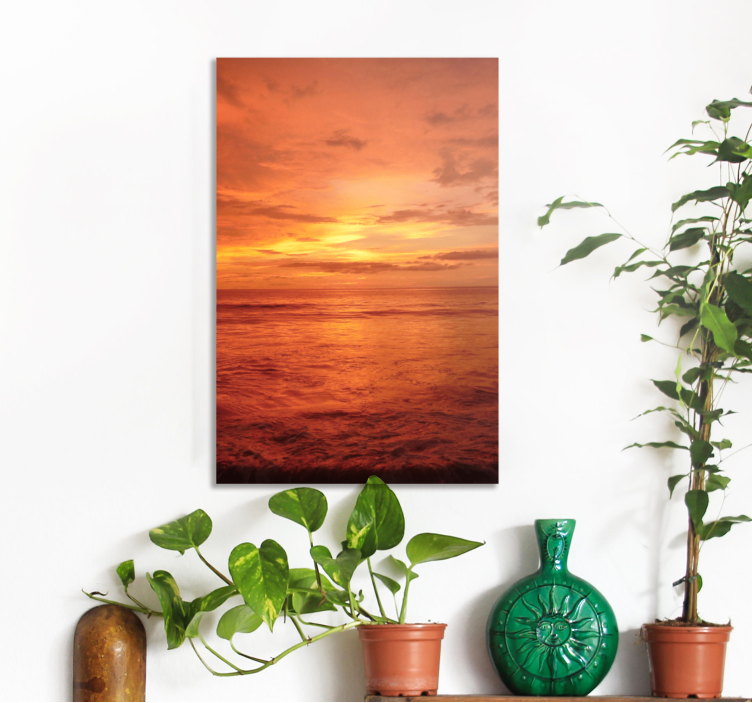 Sunset Over Ocean landscape canvas - TenStickers
