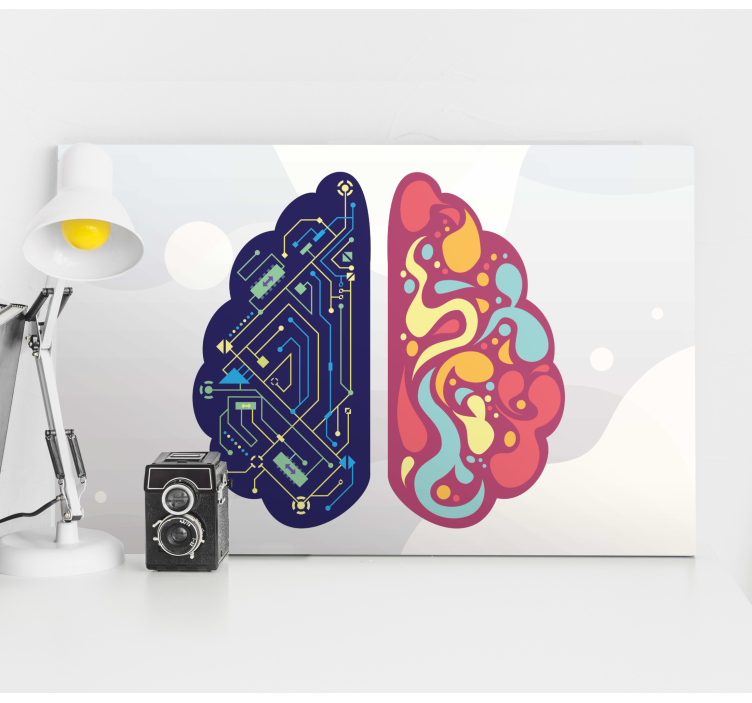 Technology Brain abstract canvas wall art - TenStickers