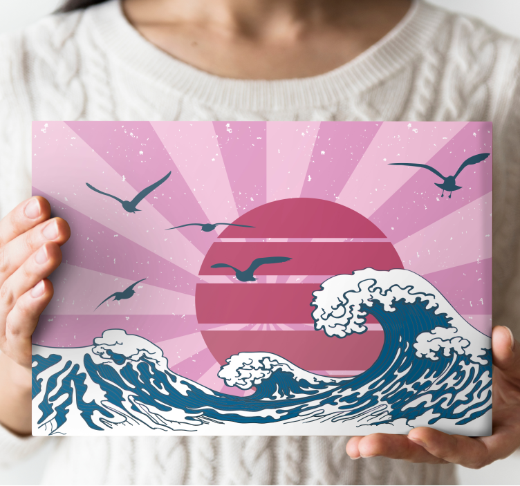 The great pink retro wave retro canvas - TenStickers