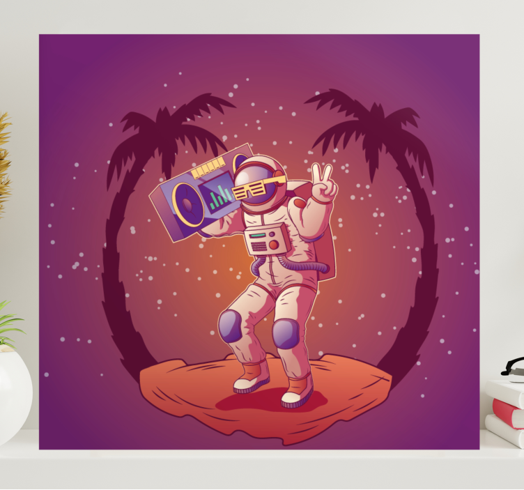Video game canvas wall art astronaut dancing - TenStickers
