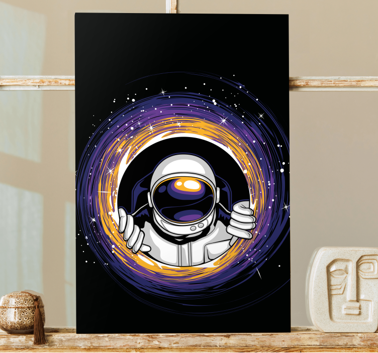Video game canvas wall art astronaut embrace portal - TenStickers
