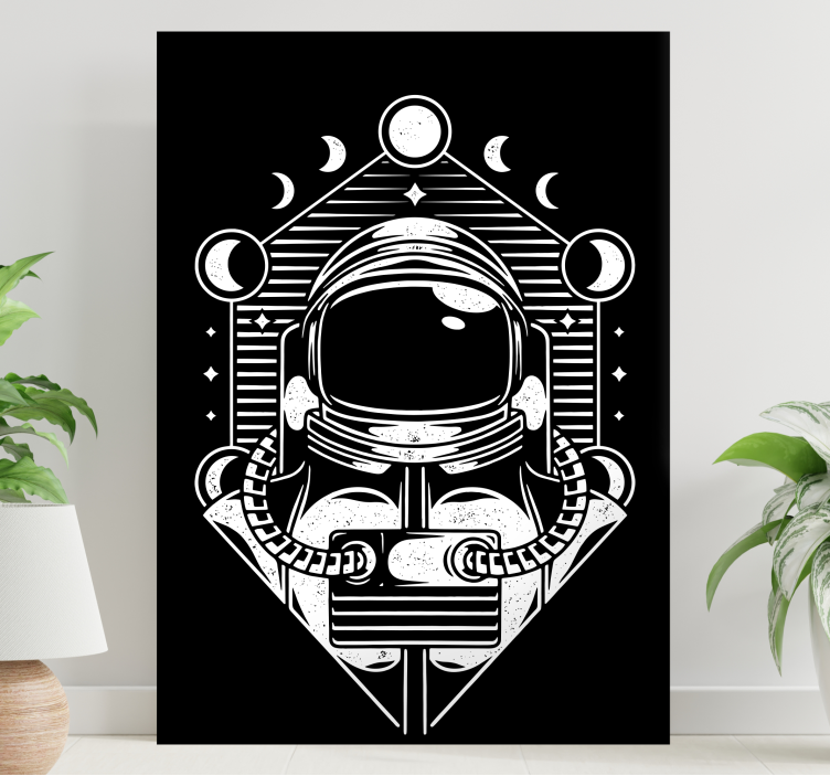Video game canvas wall art astronaut moon phases - TenStickers