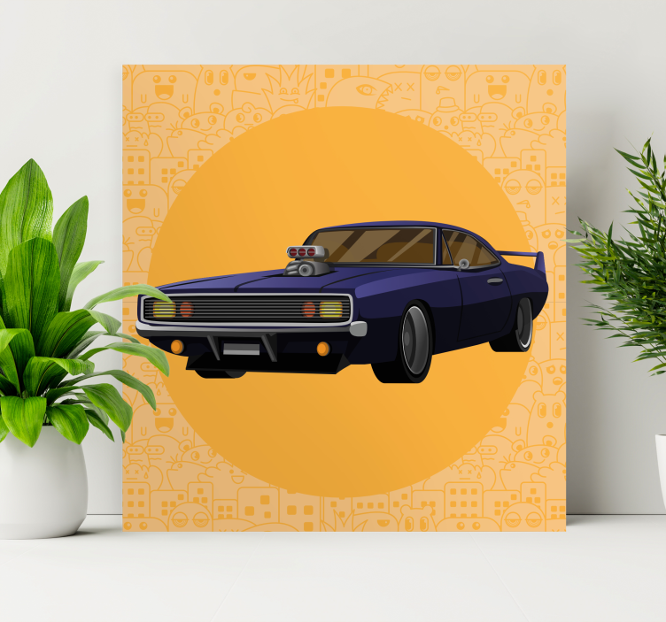 Video game canvas wall art classic muscle car - TenStickers