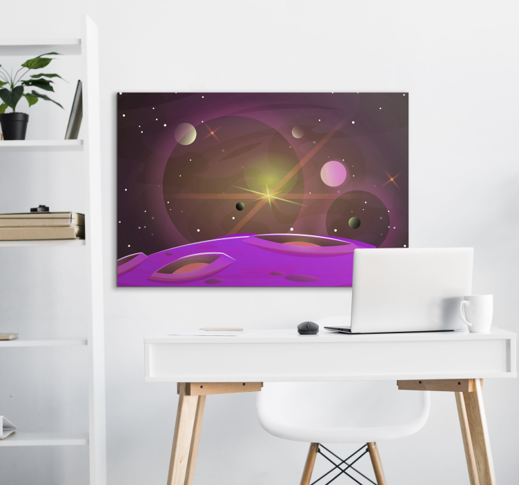 Video game canvas wall art galactic landscape - TenStickers