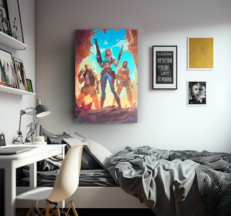 warriors in an abandoned place video game canvas wall art - TenStickers
