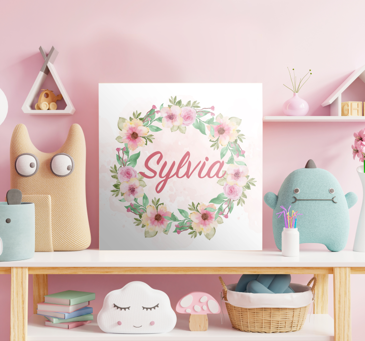 watercolour spring flowers customized canvas print - TenStickers