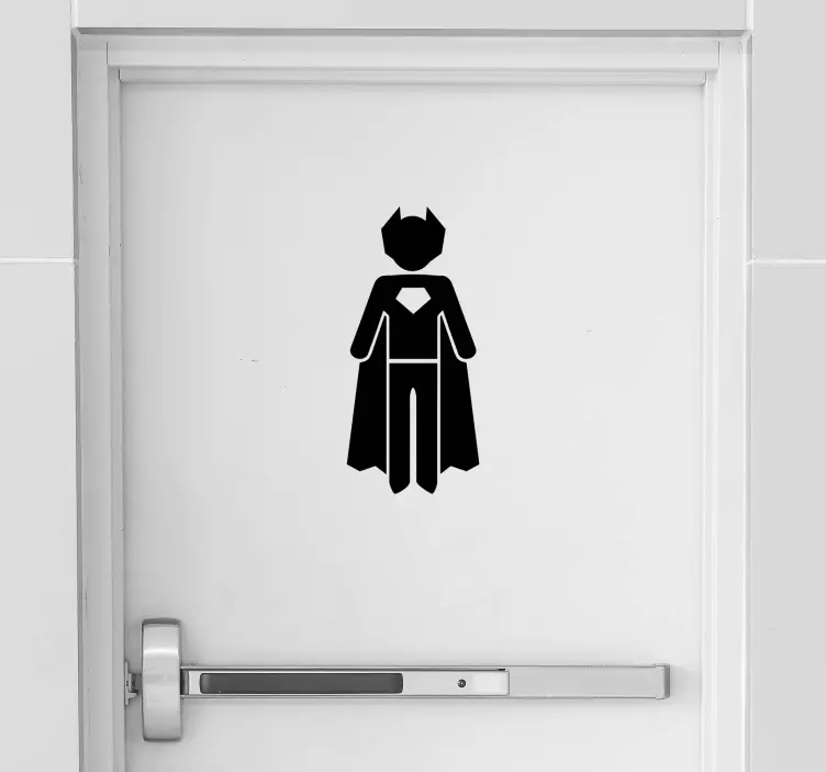 Superhero Bathroom Door Stickers - TenStickers