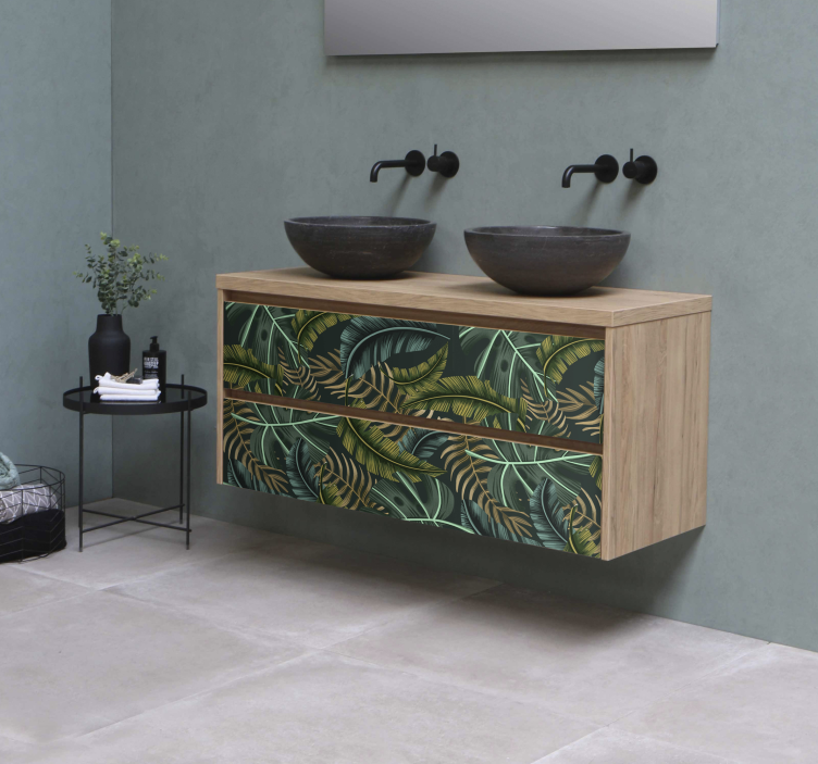 feuilles tropicales furniture sticker - TenStickers