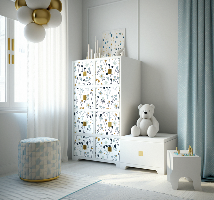 Minimalist Flowers furniture decal  3600 - TenStickers