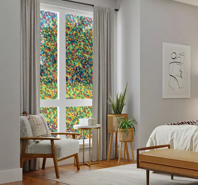 Geometric Translucent window sticker - TenStickers