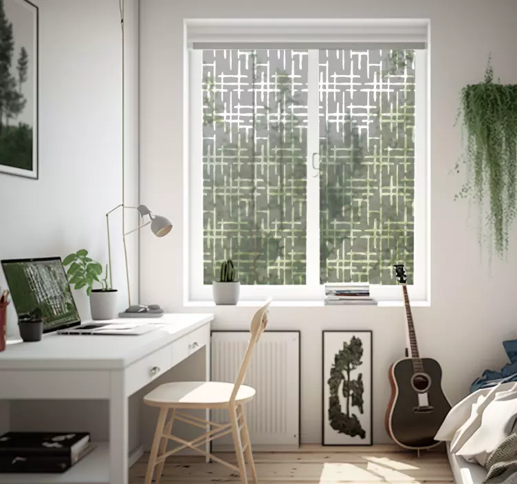 Crossed Translucent Lines window sticker - TenStickers