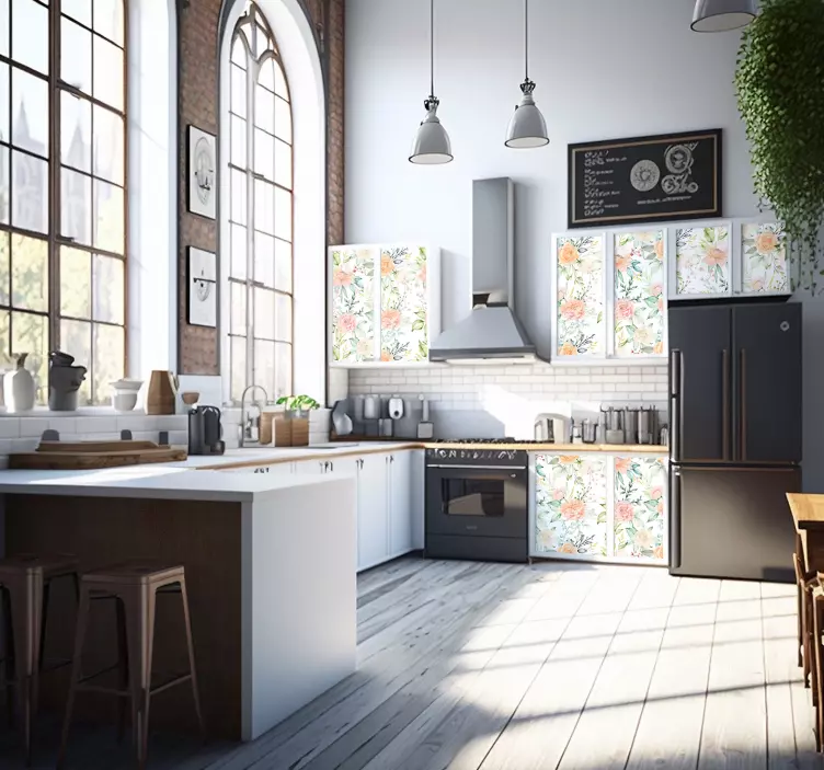 Pink pastel tone pattern furniture sticker - TenStickers