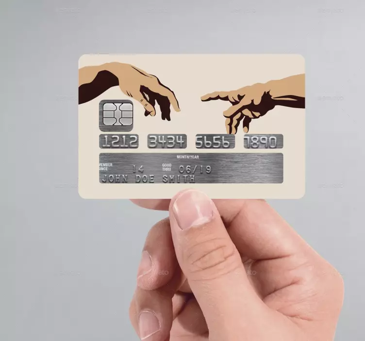 The creation of Adam credit card sticker - TenStickers