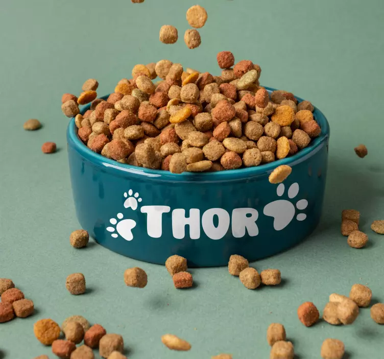 Customised name pawprints animal sticker - TenStickers