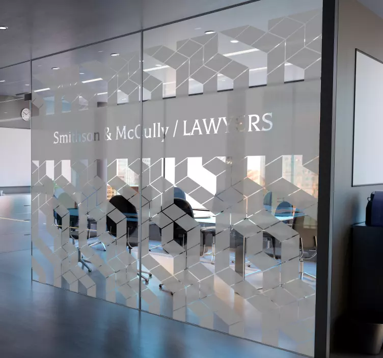 customizable cubes geometric pattern office sticker - TenStickers