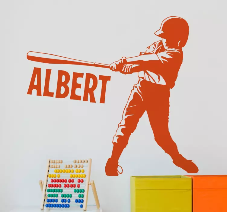 Personalised Baseball Wall Sticker - TenStickers