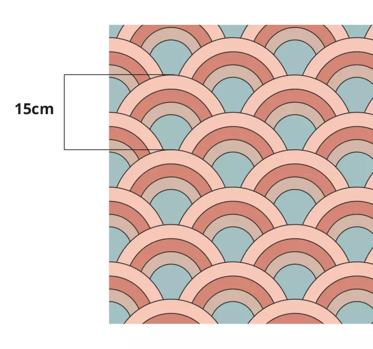 Curved pattern waves furniture sticker - TenStickers