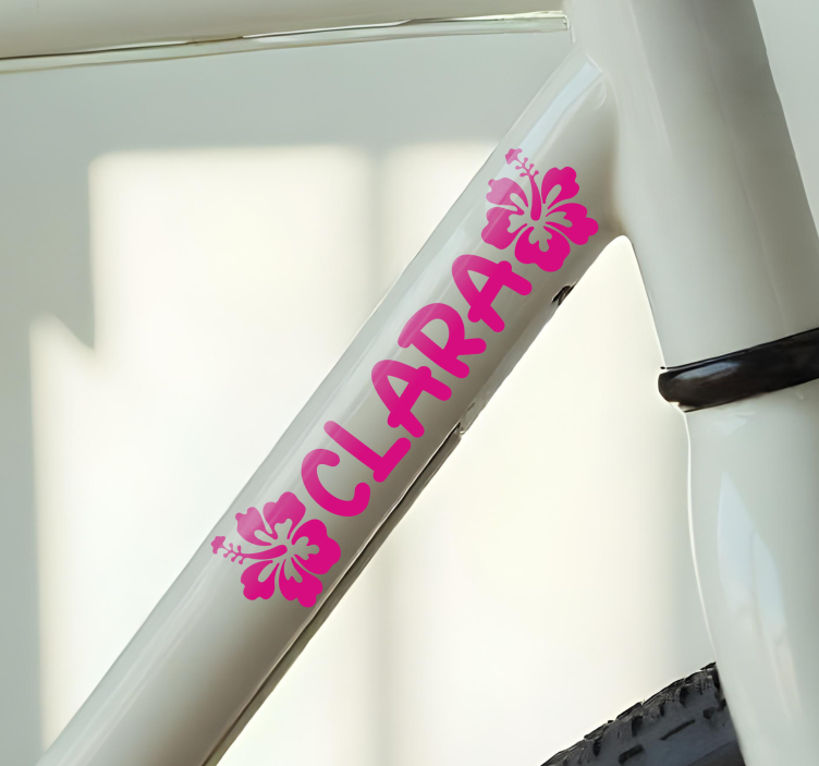 Pink hawaï flowers bike sticker - TenStickers