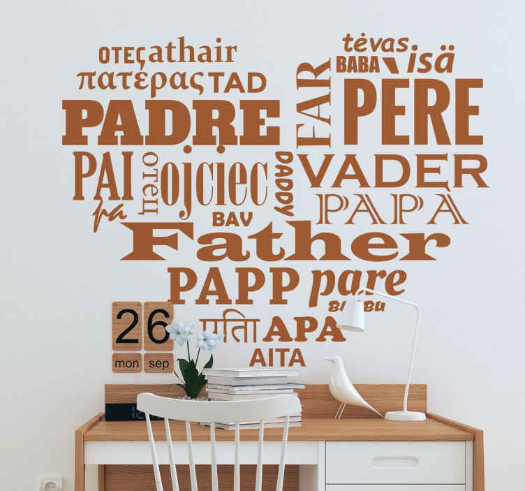 father different languages shop window sticker - TenStickers