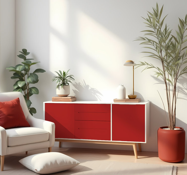 Matte Red plain sticker - TenStickers