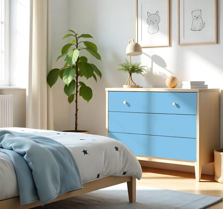 Matte Sky Blue plain sticker - TenStickers