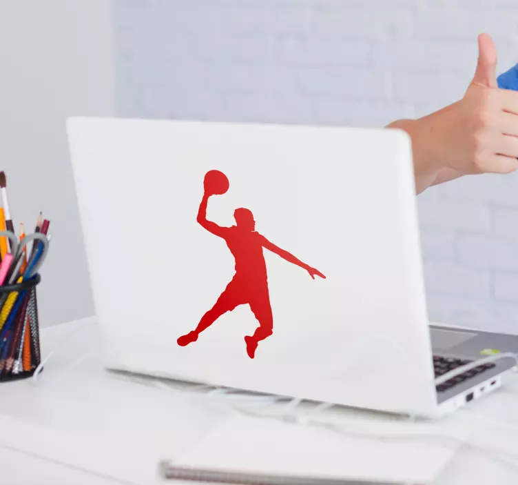 A silhouette of a person jumping. laptop stickers - TenStickers
