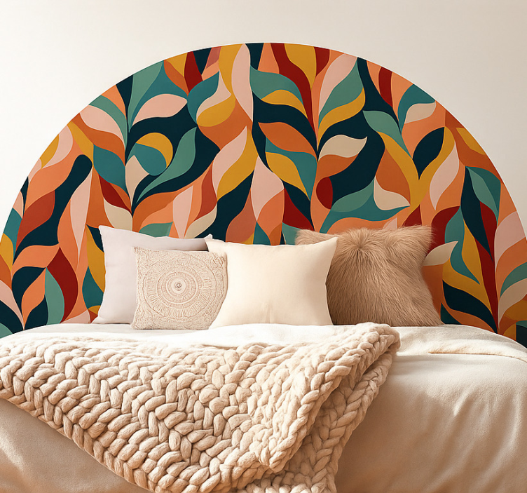 Abstract jungle vibes bedroom wall sticker - TenStickers