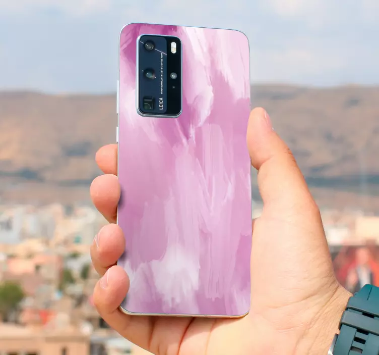 Abstract Pink Color huawei sticker - TenStickers