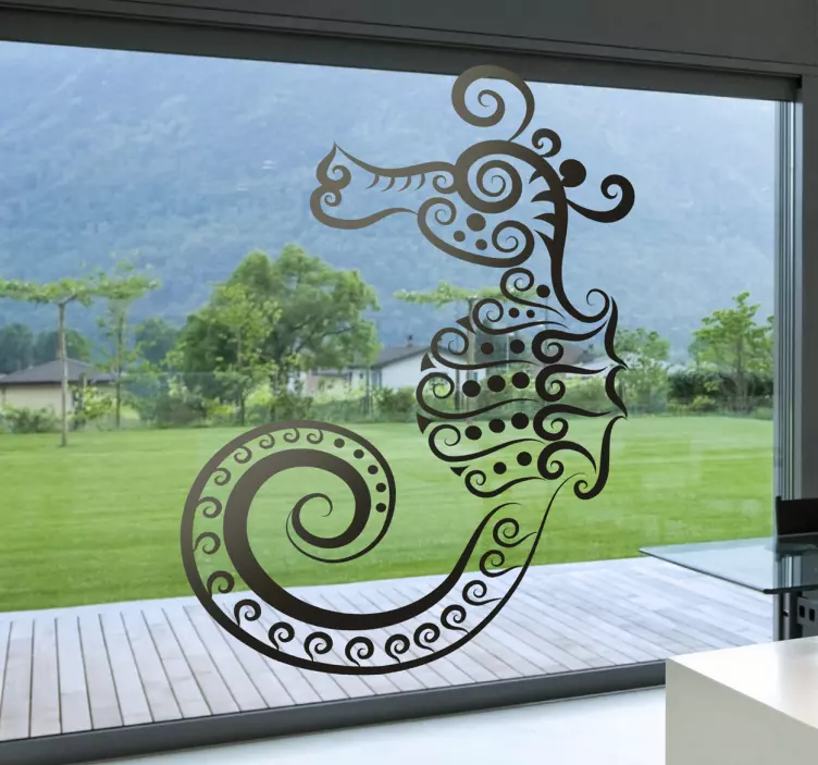 Abstract Seahorse Decal - TenStickers