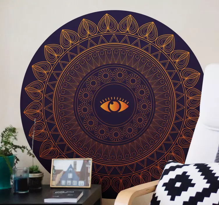Abstract wall sticker eye motif circular design - TenStickers