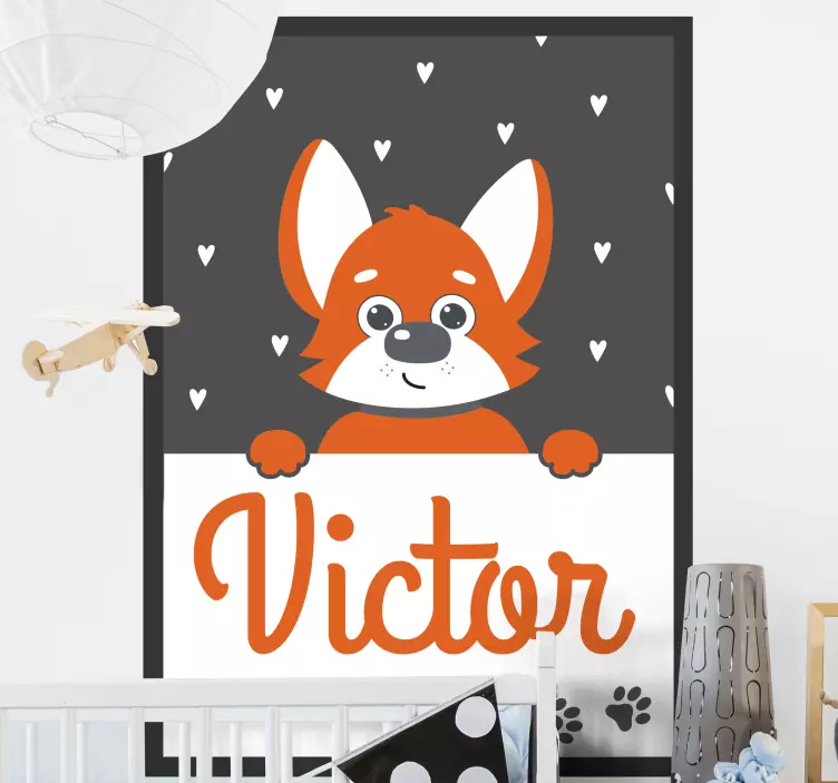 Adorable Fox Illustration wall stickers for kid - TenStickers