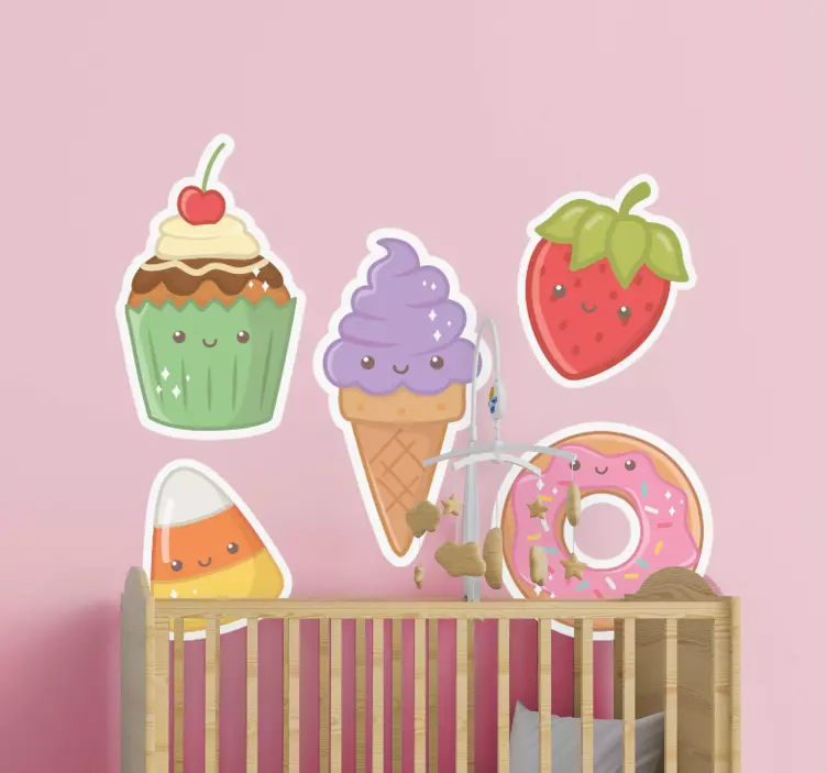 Adorable Sweet Treat Figures circus wall sticker - TenStickers