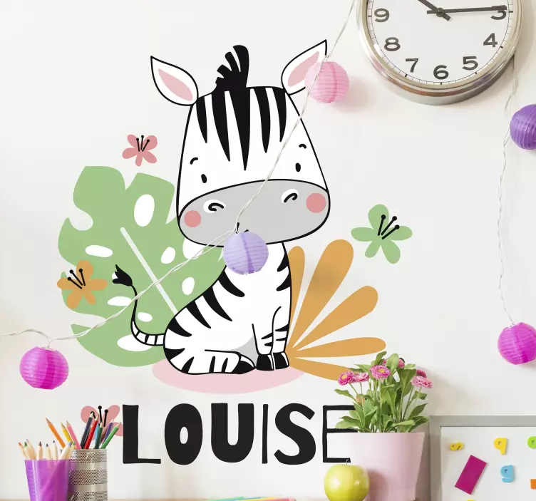 Adorable Zebra Figure wall stickers for kid - TenStickers