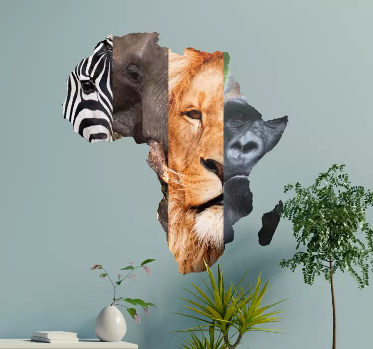 African Animals Wall Mural sticker - TenStickers