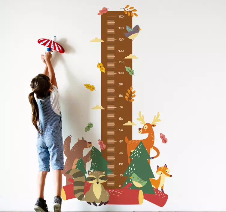 Animal Height Tracker height chart wall sticker - TenStickers