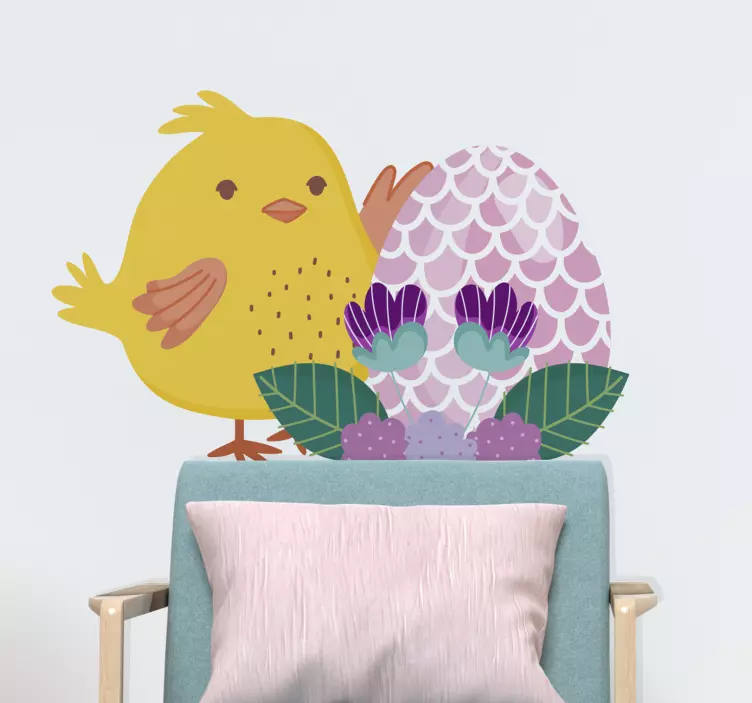 Animal wall sticker charming chick design - TenStickers