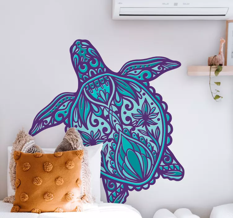 Animal wall sticker stylized sea turtle - TenStickers