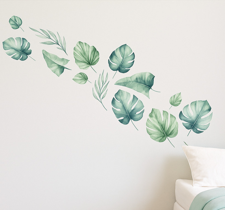 Aquarella monstera wall sticker - TenStickers