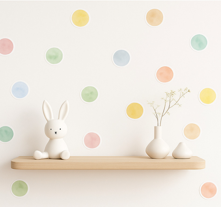 Aquarella polka dots illustration sticker - TenStickers