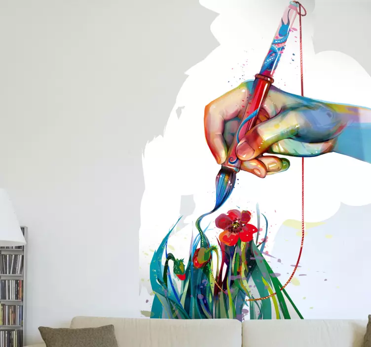 Art Airbrush Hand Wall Sticker - TenStickers