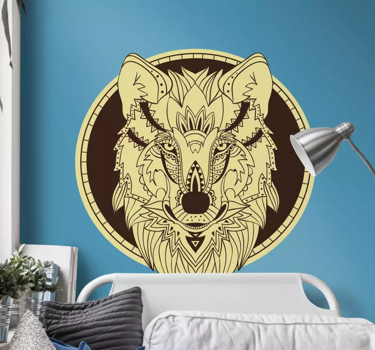 Artistic Wolf Head wall sticker - TenStickers