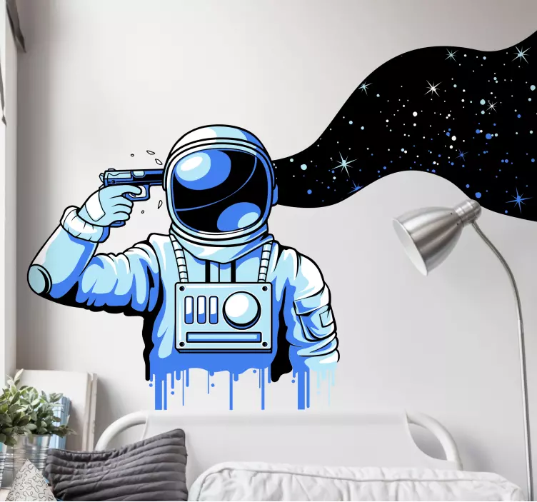 Astronaut Cosmic Imagery space wall sticker - TenStickers