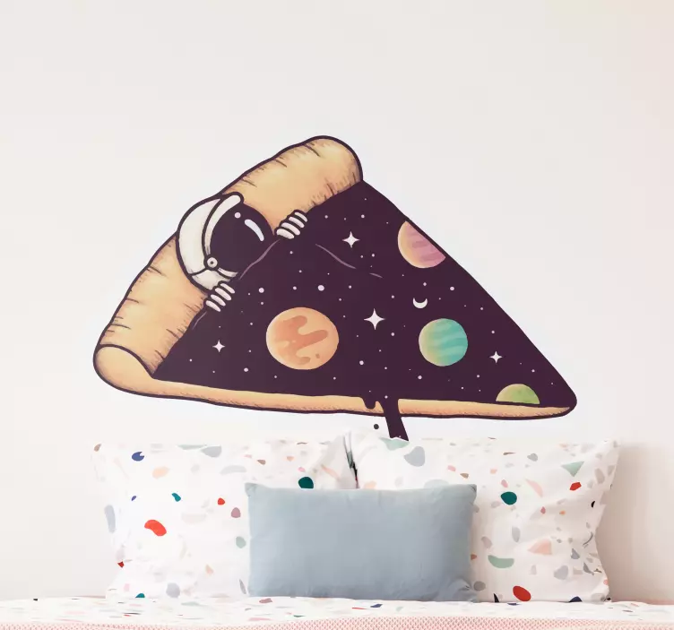 Astronaut Pizza Slice space wall sticker - TenStickers