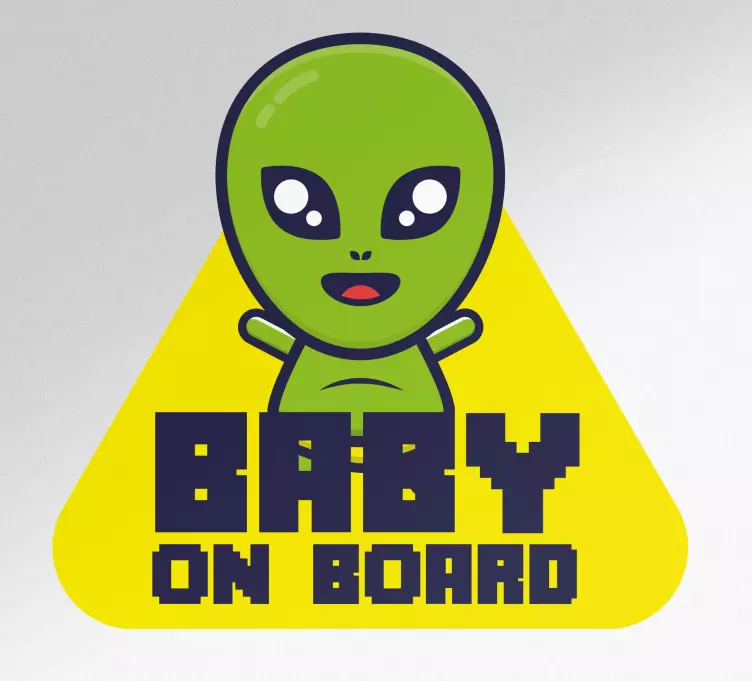 Baby on board sticker cute alien design - TenStickers