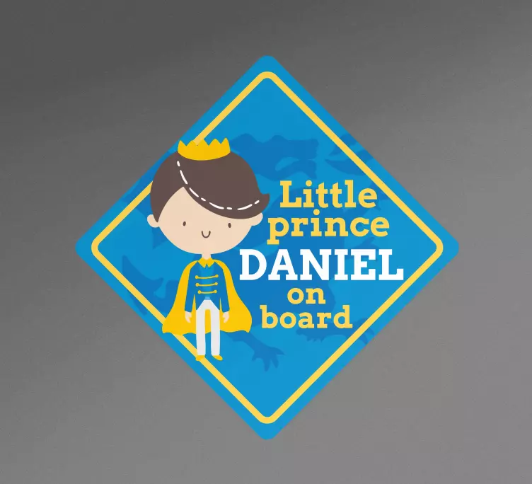 Baby on board sticker little prince personalization - TenStickers