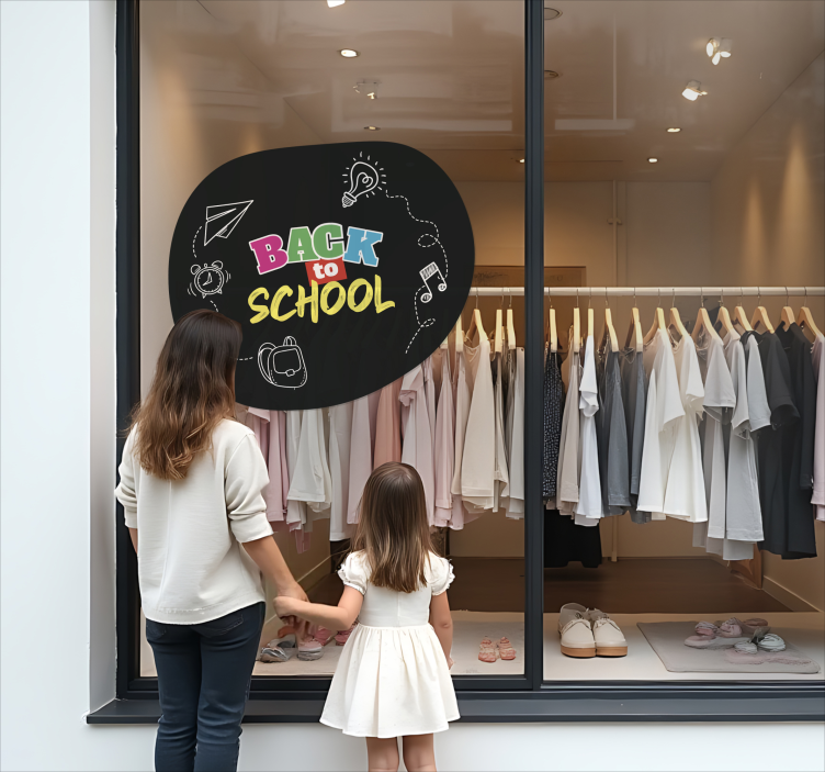 Back to school black and colors wall sticker - TenStickers